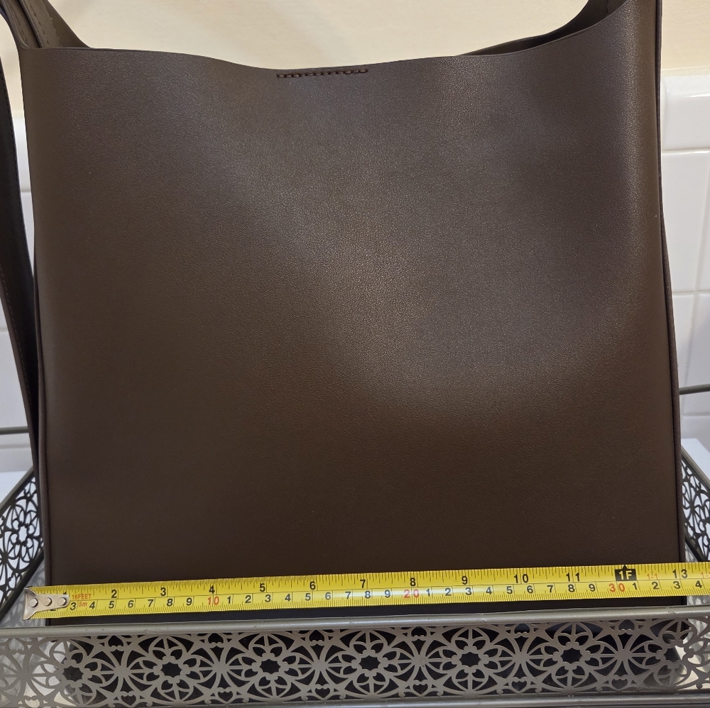 MANGO Minimalist Brown Faux Leather Shoulder Bag - Picture 6 of 6